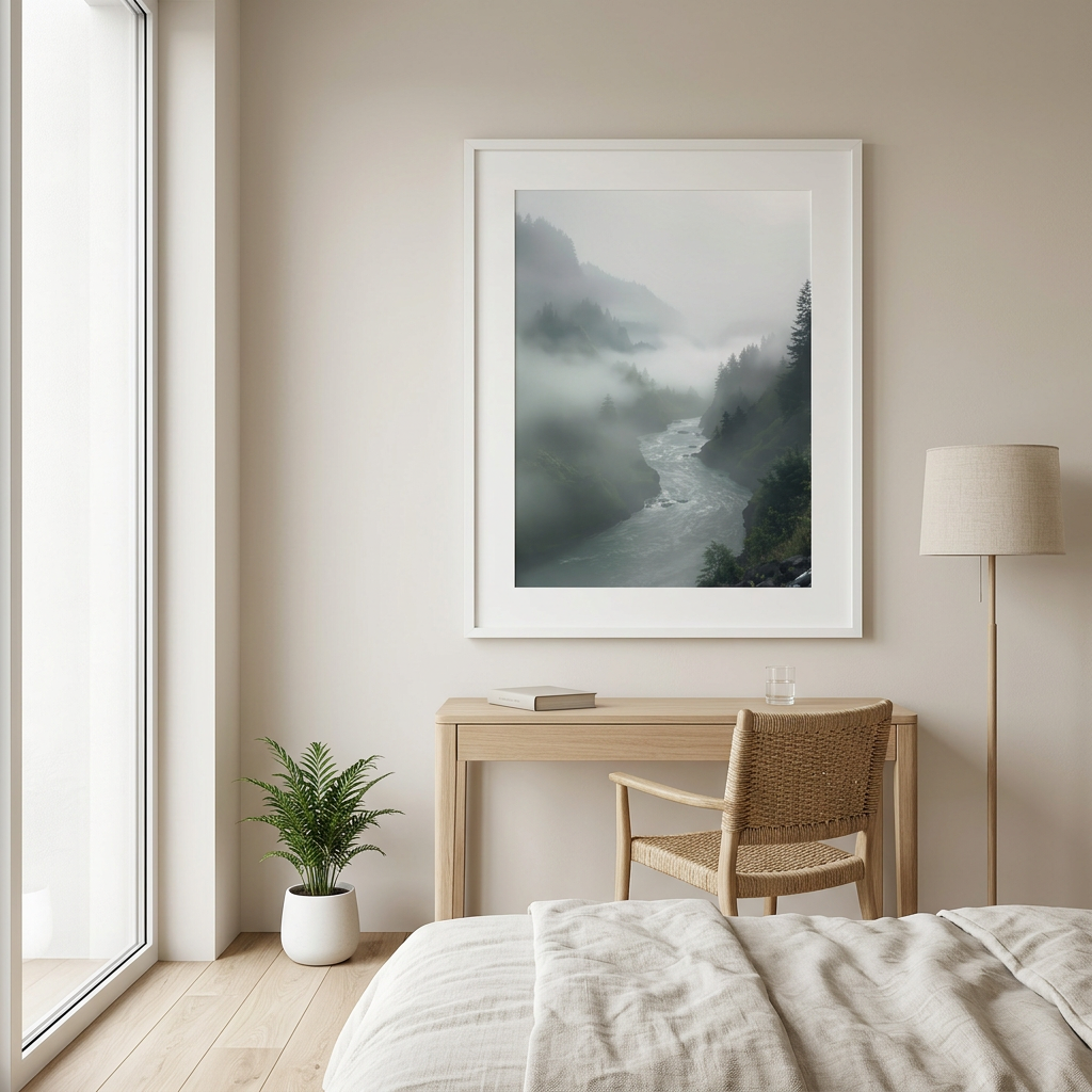 Foothills at Dusk sleep wall art in bedroom